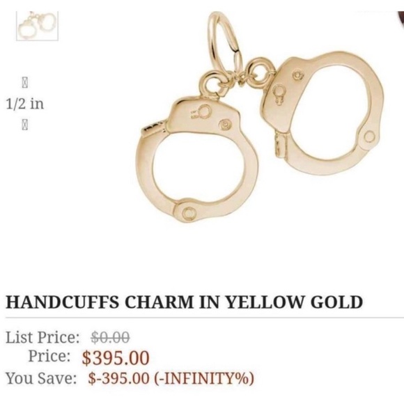 10K Gold Handcuff Pendant/Charm – Bold and Unique Statement Piece - Picture 4 of 4